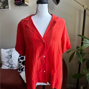 Everlane Orange Button-Down Shirt